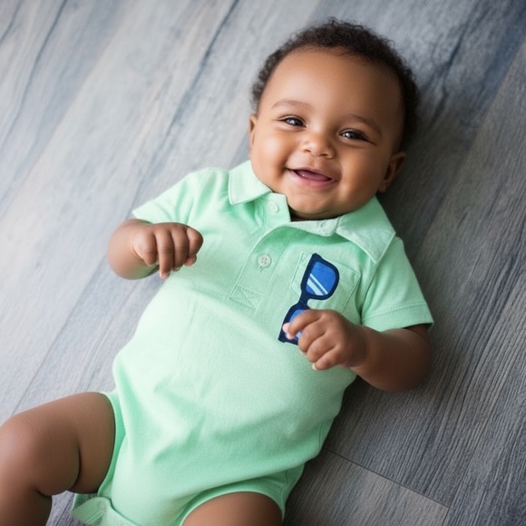 NWT Carter's Onesie with sunglasses In pocket - Picture 6 of 6